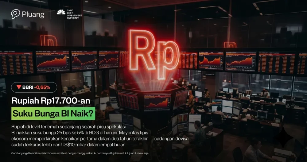 Saham BBRI 2026 lagi di harga terendah dalam 52 minggu — dividen 13,75% dan potensi cuan +40%. Pelajari cara beli BBRI dan strategi entry terbaik di Pluang.