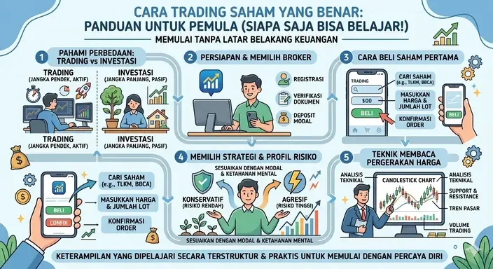 Cara Trading Saham untuk Pemula: Panduan Step-by-Step 2026