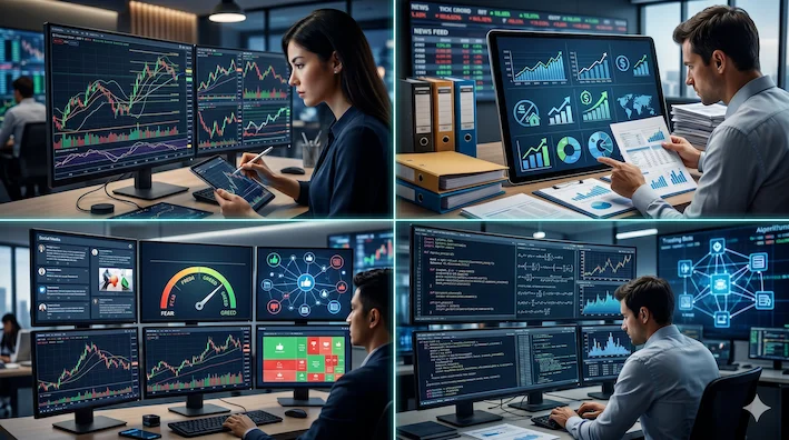 ilustrasi empat pendekatan analisis-metode-trading