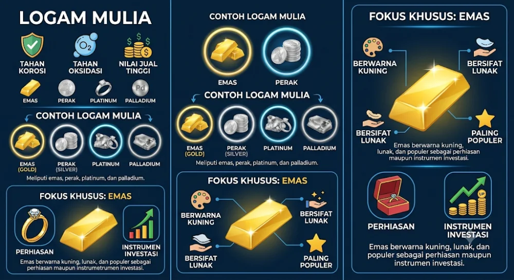 Apa Perbedaan Logam Mulia dan Emas? Pahami Sebelum Mulai Investasi 2026
