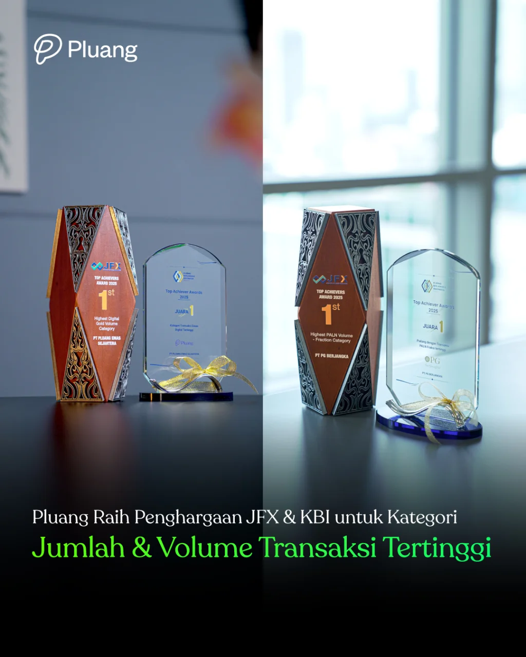 Pluang Raih 4 Penghargaan JFX & KBI untuk Emas & PALN
