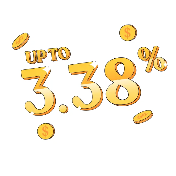 Investment yield percentage illustration on Pluang