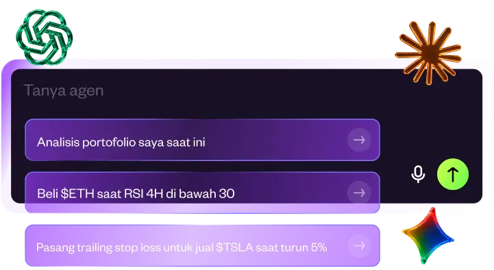 Agen AI Pluang menjawab perintah trading