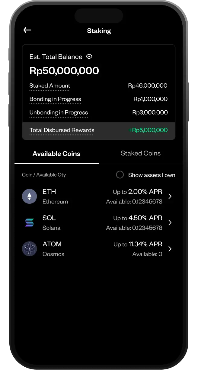 Kunjungi halaman Staking