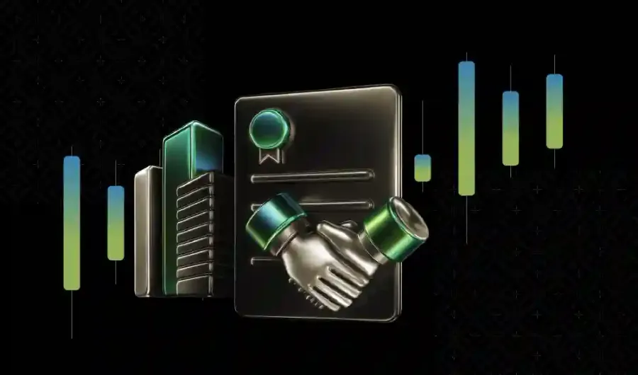 Pluang investment platform illustration - crypto, stocks, and gold