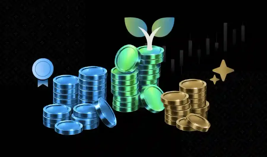 Pluang investment platform illustration - crypto, stocks, and gold