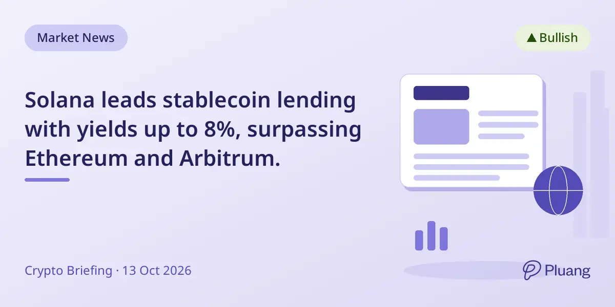 Solana leads stablecoin lending with yields up to 8%, surpassing Ethereum and Arbitrum.