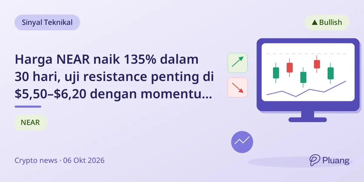 Harga NEAR naik 135% dalam 30 hari, uji resistance penting di $5,50–$6,20 dengan momentum kuat dan usulan pengurangan penerbitan.
