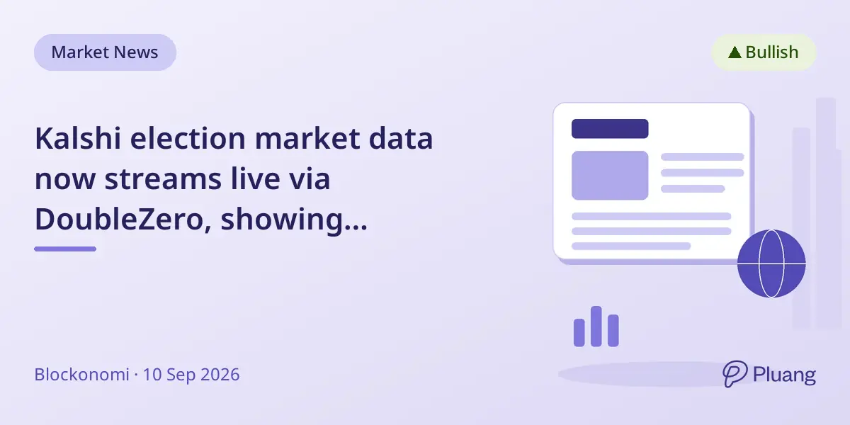 Kalshi election market data now streams live via DoubleZero, showing Democrats favored to control House in 2026 midterms.