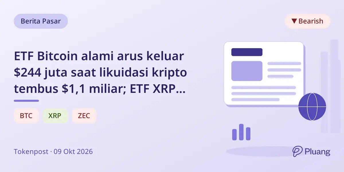 ETF Bitcoin alami arus keluar $244 juta saat likuidasi kripto tembus $1,1 miliar; ETF XRP justru naik.