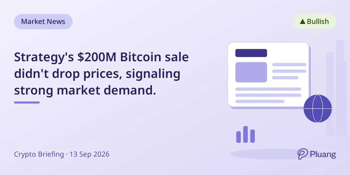 Strategy's $200M Bitcoin sale didn't drop prices, signaling strong market demand.