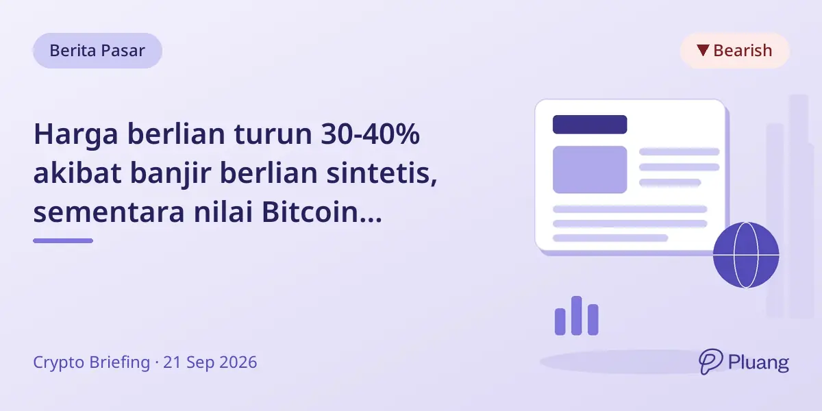 Harga berlian turun 30-40% akibat banjir berlian sintetis, sementara nilai Bitcoin melonjak.
