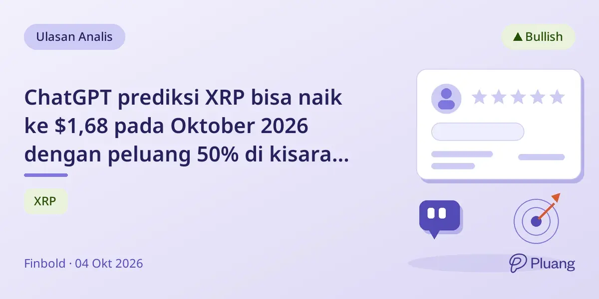 ChatGPT prediksi XRP bisa naik ke $1,68 pada Oktober 2026 dengan peluang 50% di kisaran $1,55-$1,75.