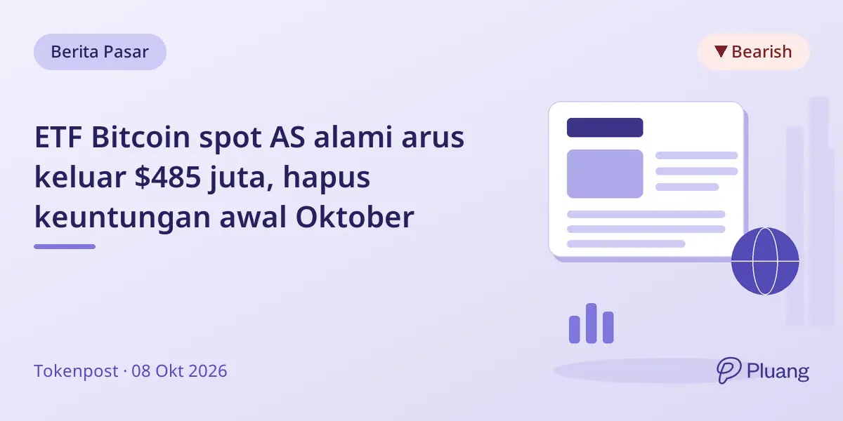 ETF Bitcoin spot AS alami arus keluar $485 juta, hapus keuntungan awal Oktober