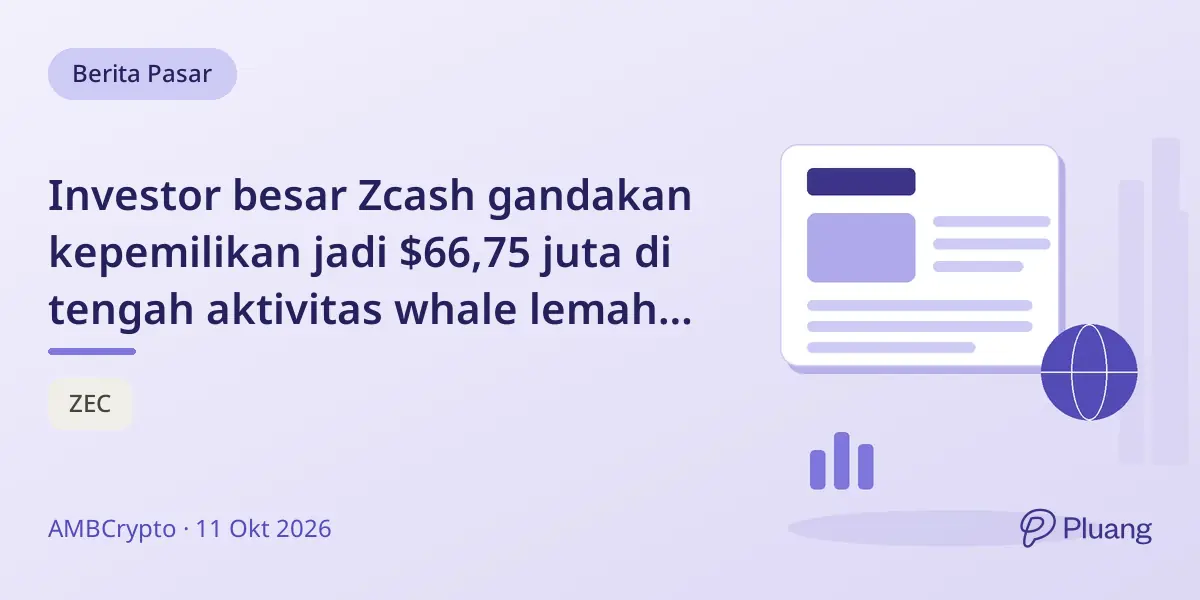 Investor besar Zcash gandakan kepemilikan jadi $66,75 juta di tengah aktivitas whale lemah dan outflow ETF
