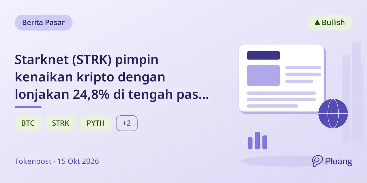 Starknet (STRK) pimpin kenaikan kripto dengan lonjakan 24,8% di tengah pasar yang menguat