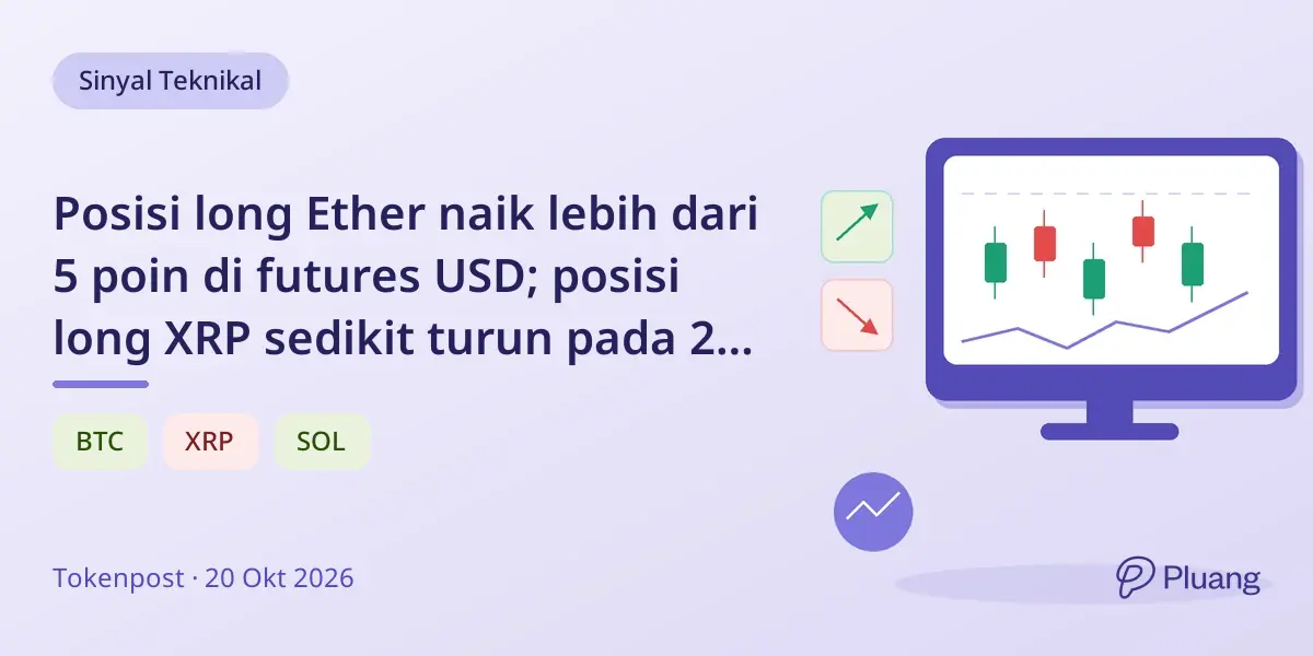 Posisi long Ether naik lebih dari 5 poin di futures USD; posisi long XRP sedikit turun pada 20 Okt