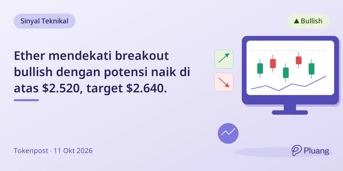 Ether mendekati breakout bullish dengan potensi naik di atas $2.520, target $2.640.