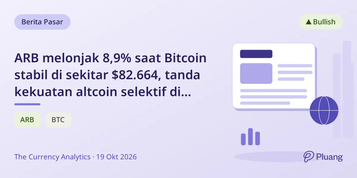 ARB melonjak 8,9% saat Bitcoin stabil di sekitar $82.664, tanda kekuatan altcoin selektif di pasar hati-hati.