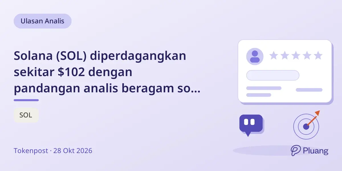 Solana (SOL) diperdagangkan sekitar $102 dengan pandangan analis beragam soal dukungan dan resistensi jangka pendek.