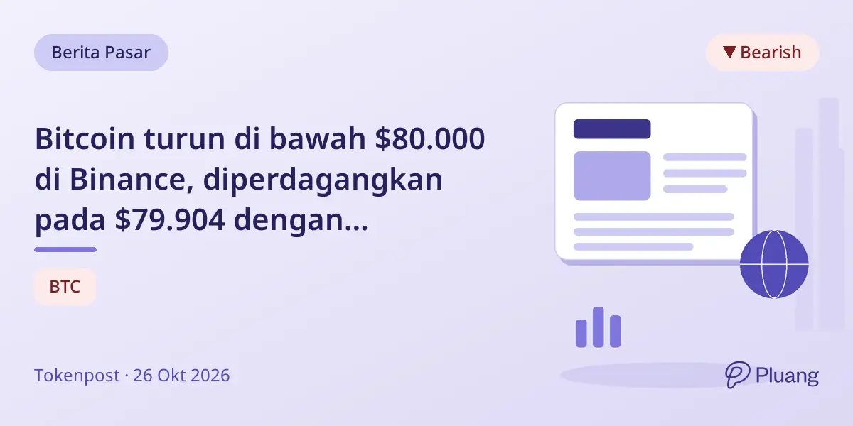 Bitcoin turun di bawah $80.000 di Binance, diperdagangkan pada $79.904 dengan penurunan kecil dalam satu jam terakhir.