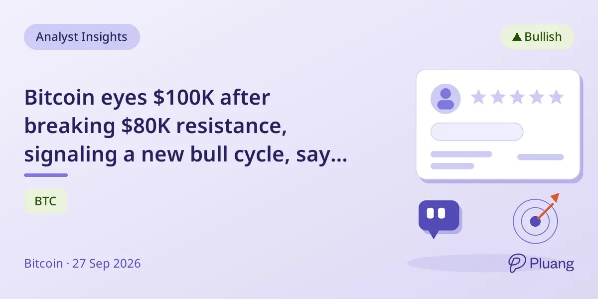 Bitcoin eyes $100K after breaking $80K resistance, signaling a new bull cycle, says Fidelity's Timmer.