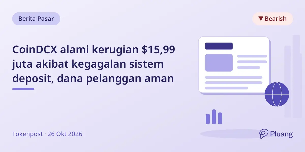 CoinDCX alami kerugian $15,99 juta akibat kegagalan sistem deposit, dana pelanggan aman