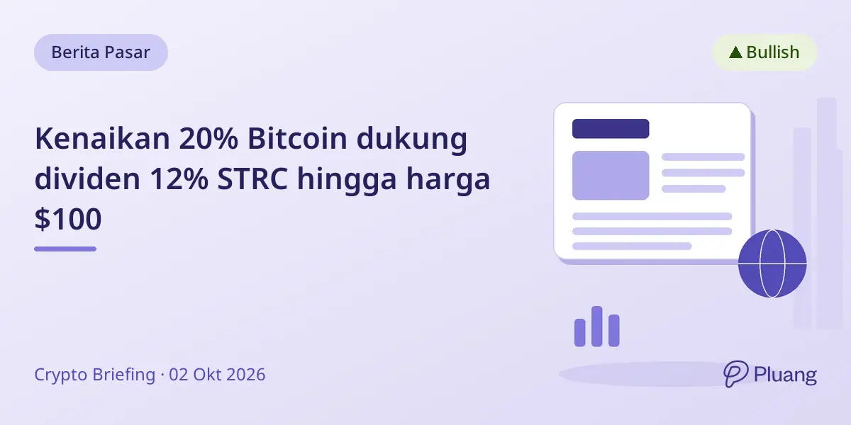 Kenaikan 20% Bitcoin dukung dividen 12% STRC hingga harga $100