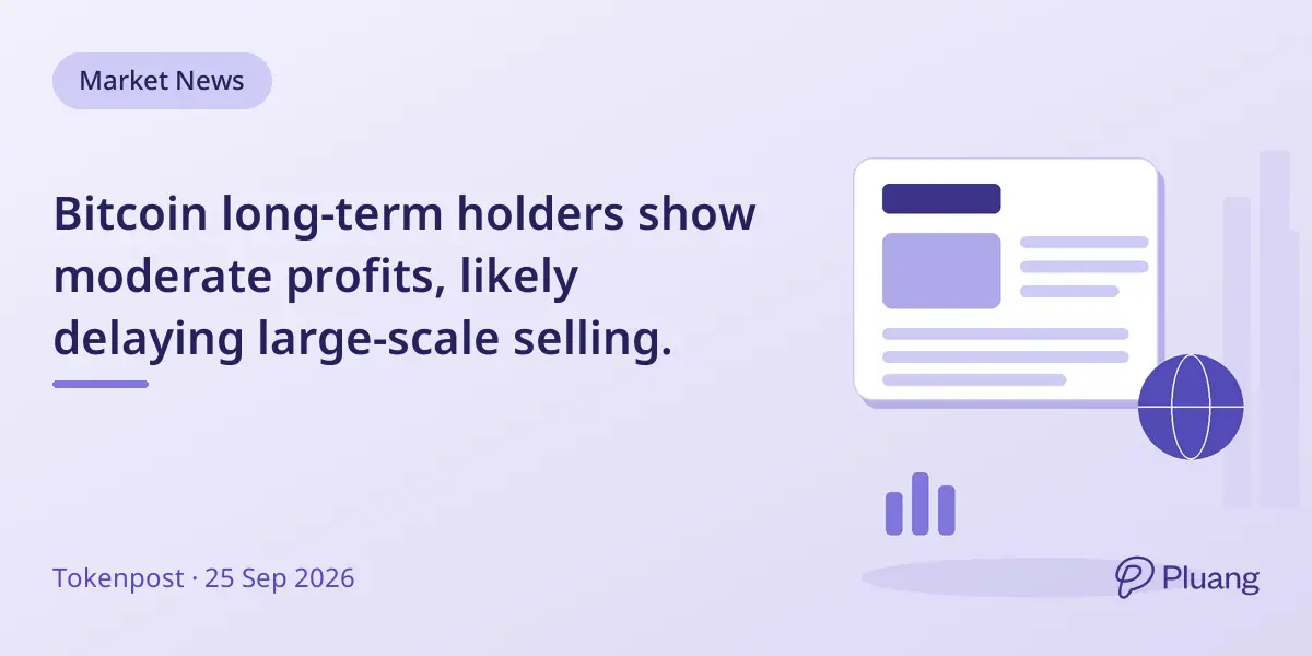 Bitcoin long-term holders show moderate profits, likely delaying large-scale selling.