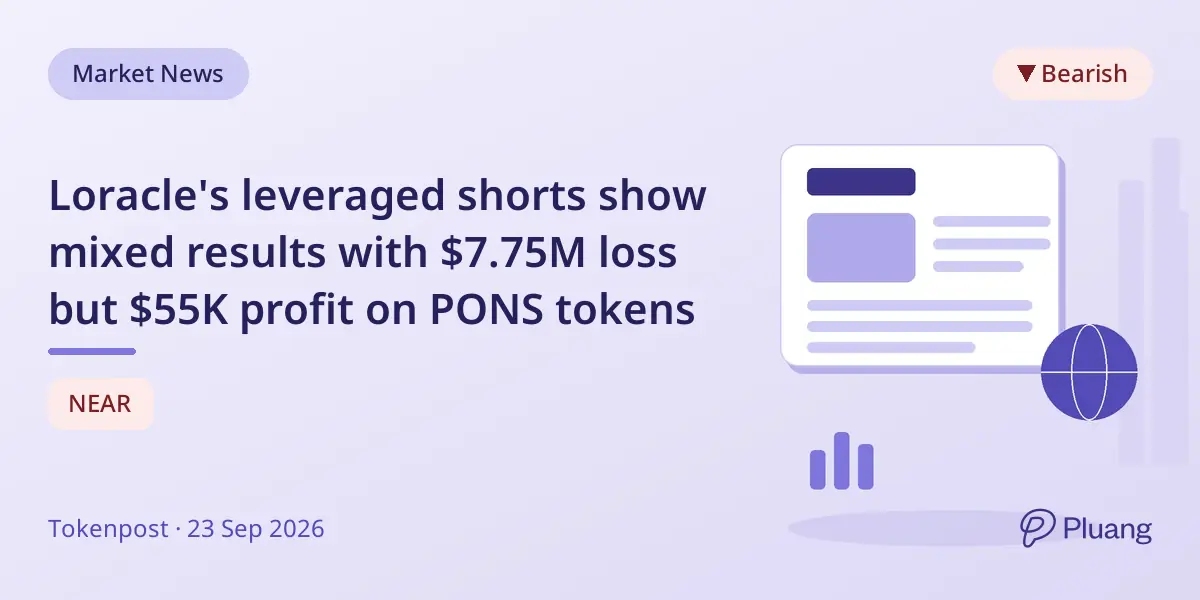 Loracle's leveraged shorts show mixed results with $7.75M loss but $55K profit on PONS tokens