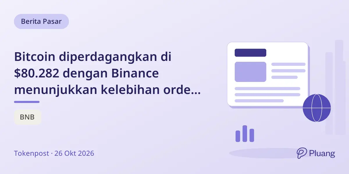 Bitcoin diperdagangkan di $80.282 dengan Binance menunjukkan kelebihan order beli $3,76 juta.