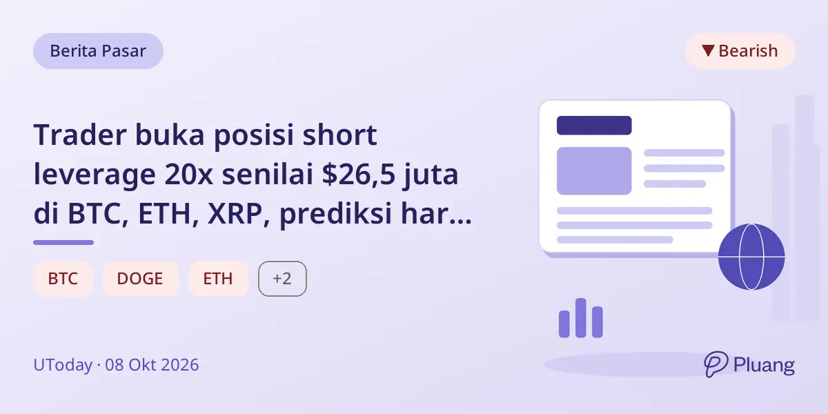 Trader buka posisi short leverage 20x senilai $26,5 juta di BTC, ETH, XRP, prediksi harga kripto turun