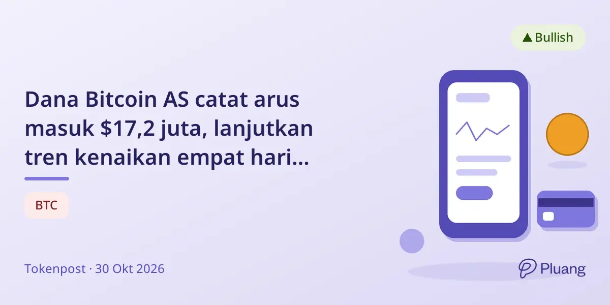 Dana Bitcoin AS catat arus masuk $17,2 juta, lanjutkan tren kenaikan empat hari berturut-turut