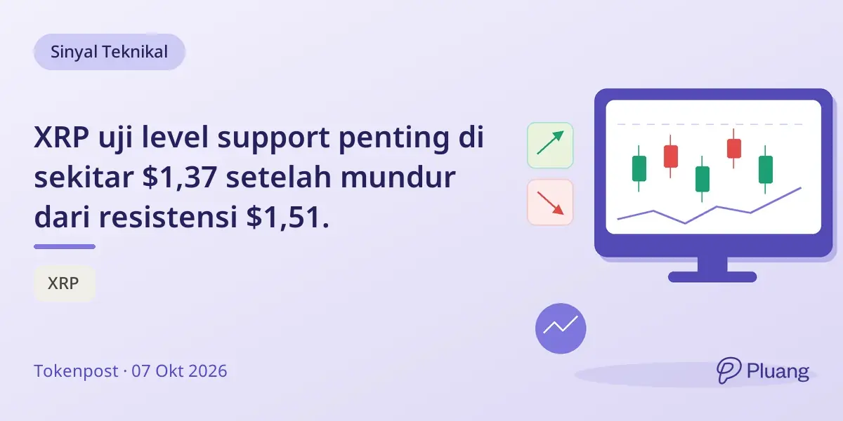 XRP uji level support penting di sekitar $1,37 setelah mundur dari resistensi $1,51.