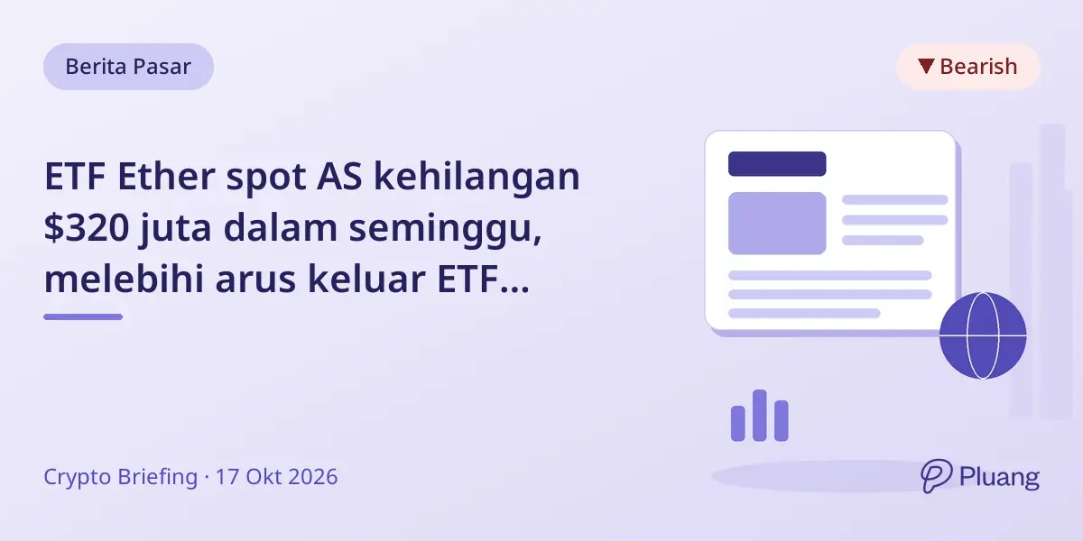 ETF Ether spot AS kehilangan $320 juta dalam seminggu, melebihi arus keluar ETF Bitcoin.