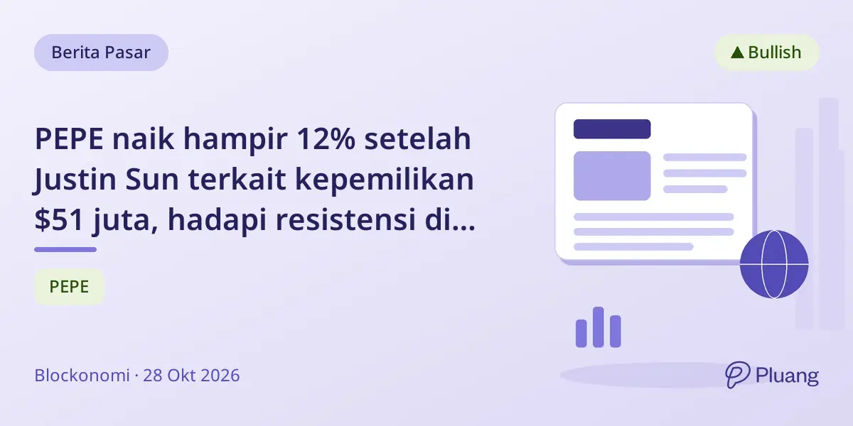 PEPE naik hampir 12% setelah Justin Sun terkait kepemilikan $51 juta, hadapi resistensi di $0,0000050