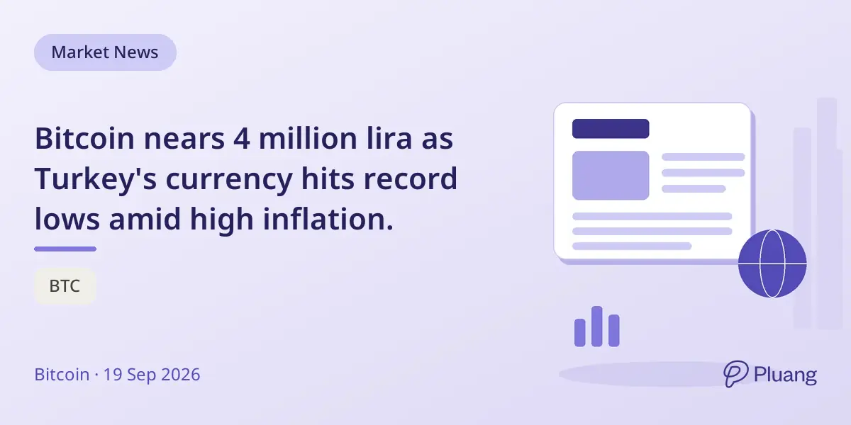 Bitcoin nears 4 million lira as Turkey's currency hits record lows amid high inflation.
