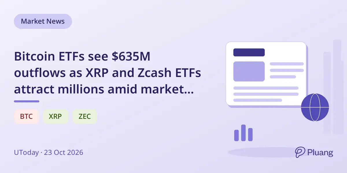 Bitcoin ETFs see $635M outflows as XRP and Zcash ETFs attract millions amid market correction