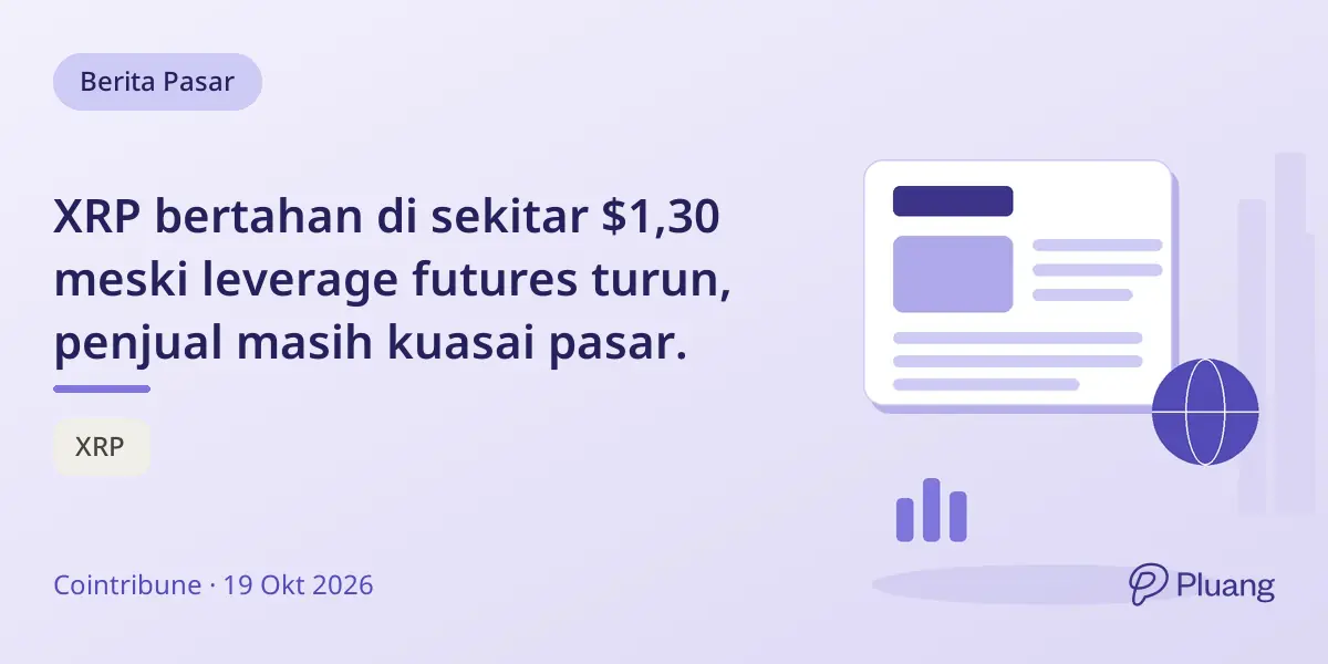 XRP bertahan di sekitar $1,30 meski leverage futures turun, penjual masih kuasai pasar.