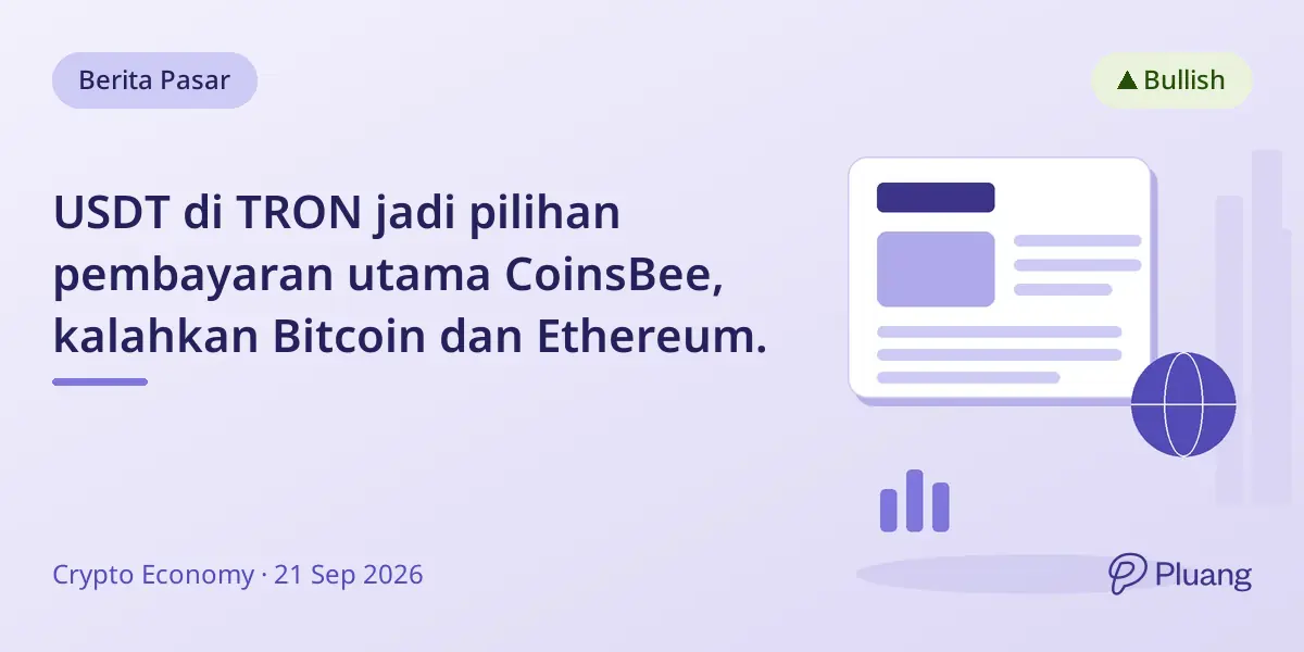 USDT di TRON jadi pilihan pembayaran utama CoinsBee, kalahkan Bitcoin dan Ethereum.