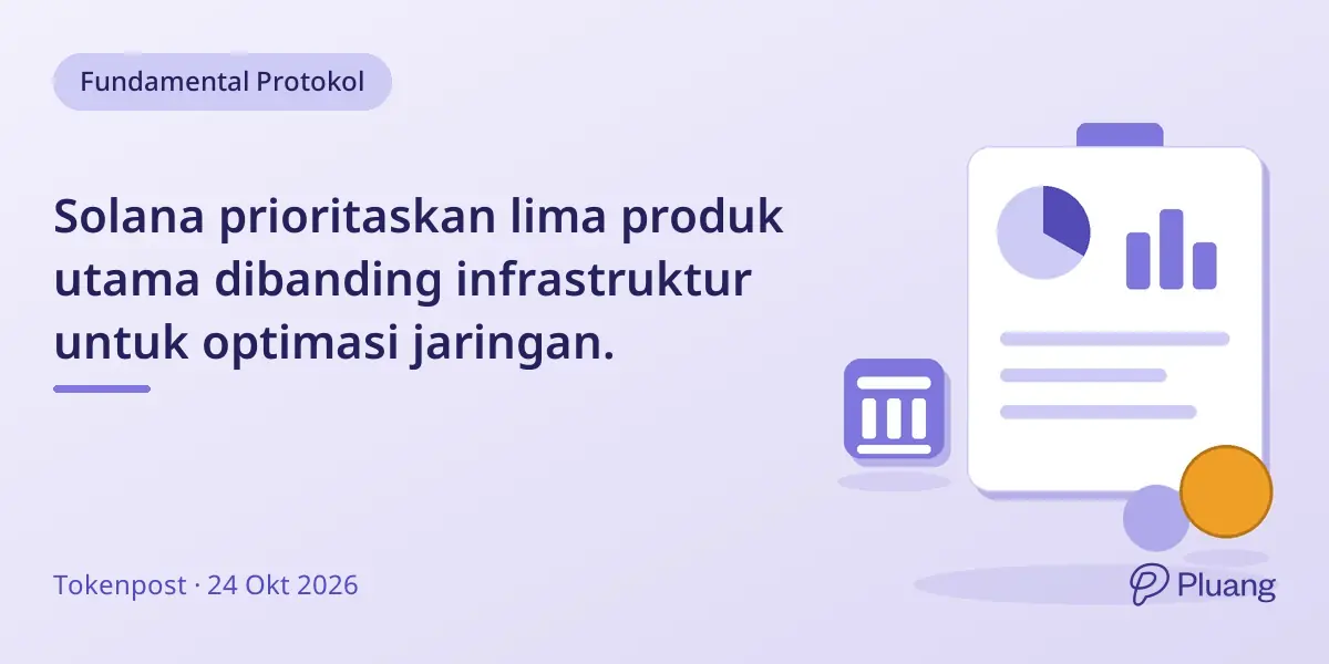 Solana prioritaskan lima produk utama dibanding infrastruktur untuk optimasi jaringan.
