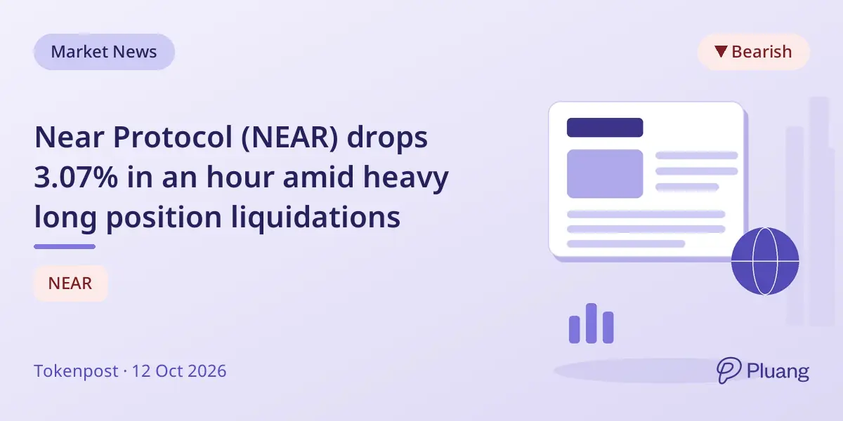 Near Protocol (NEAR) drops 3.07% in an hour amid heavy long position liquidations