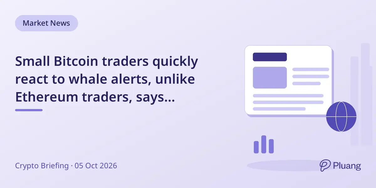 Small Bitcoin traders quickly react to whale alerts, unlike Ethereum traders, says Philadelphia Fed study