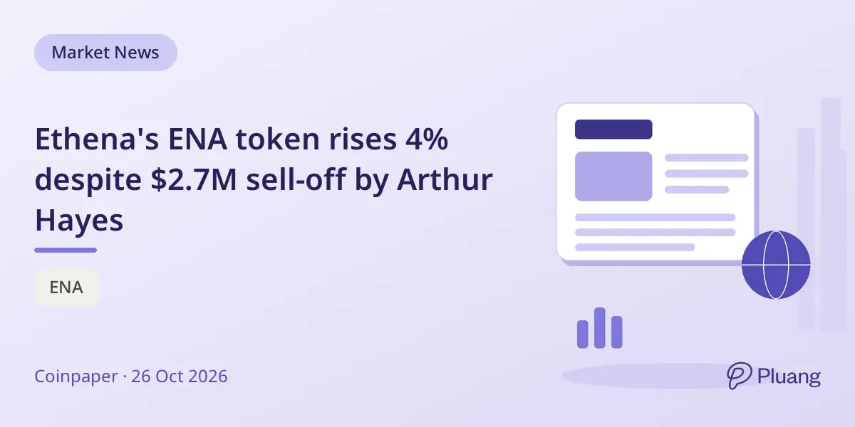 Ethena's ENA token rises 4% despite $2.7M sell-off by Arthur Hayes