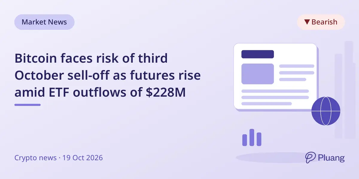 Bitcoin faces risk of third October sell-off as futures rise amid ETF outflows of $228M
