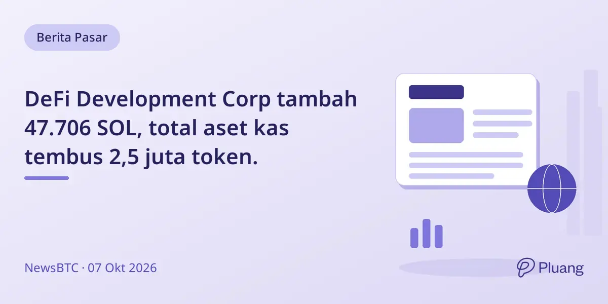 DeFi Development Corp tambah 47.706 SOL, total aset kas tembus 2,5 juta token.