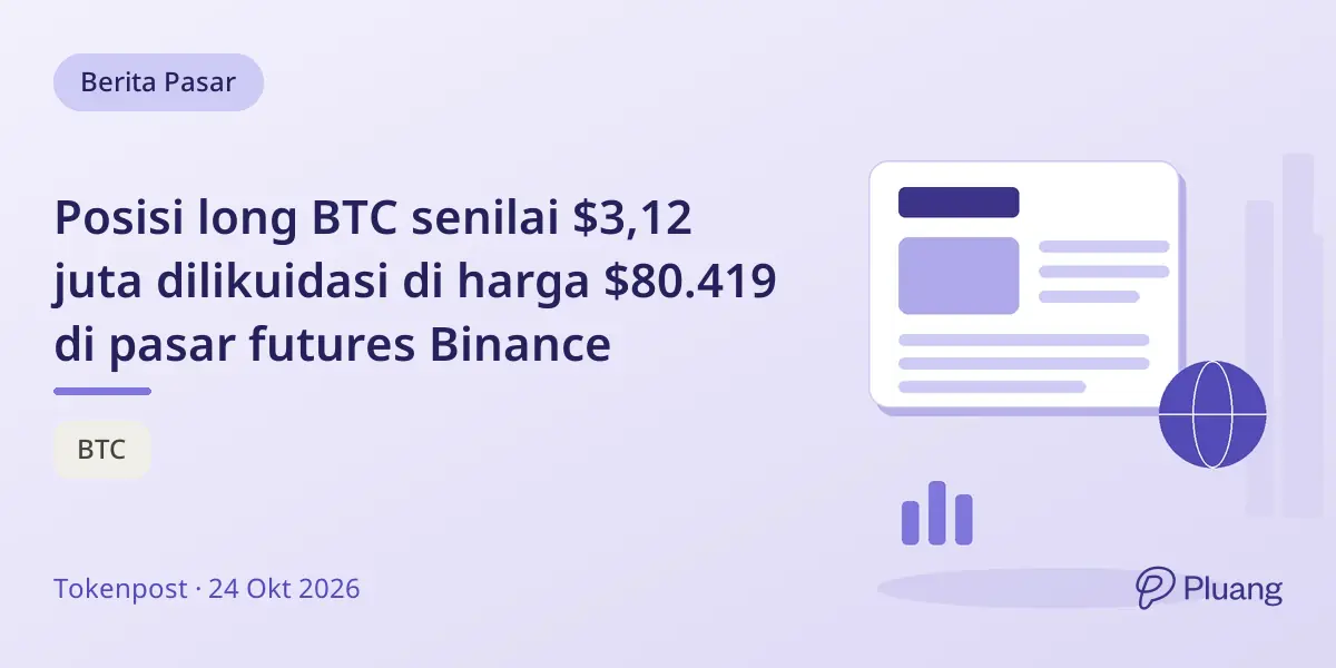 Posisi long BTC senilai $3,12 juta dilikuidasi di harga $80.419 di pasar futures Binance