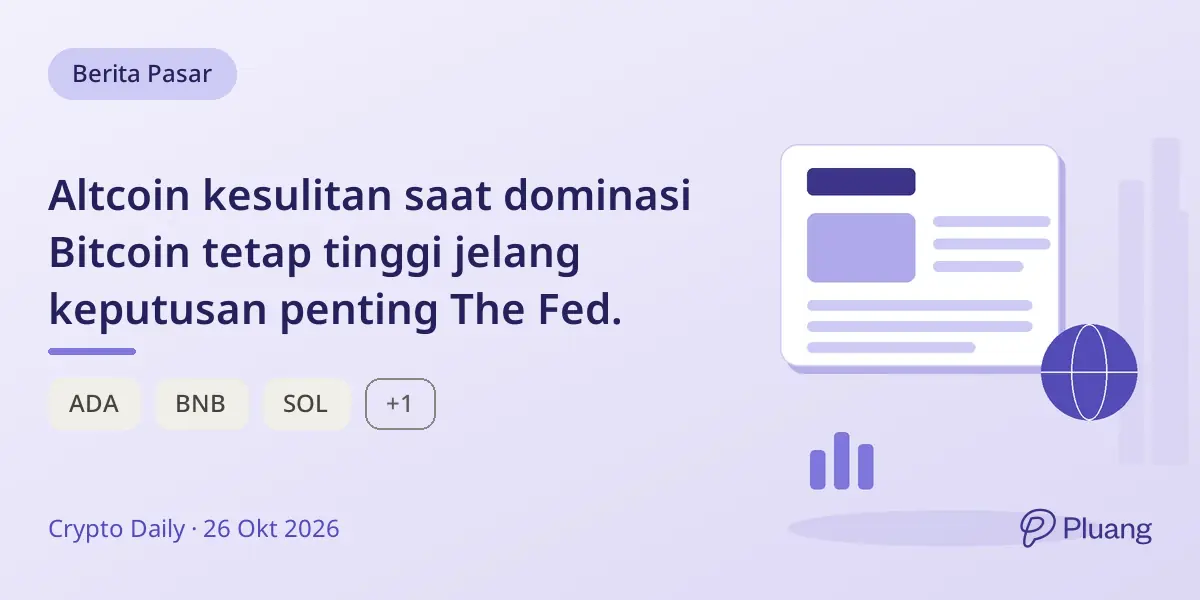 Altcoin kesulitan saat dominasi Bitcoin tetap tinggi jelang keputusan penting The Fed.