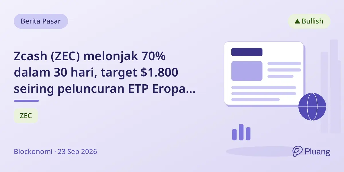 Zcash (ZEC) melonjak 70% dalam 30 hari, target $1.800 seiring peluncuran ETP Eropa dan dukungan investor kuat.