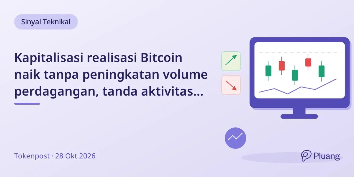 Kapitalisasi realisasi Bitcoin naik tanpa peningkatan volume perdagangan, tanda aktivitas pasar hati-hati.